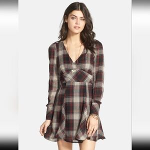 Free People Teen Spirit Plaid Mini Dress - Pretty Little Liars Aria RARE Size 8